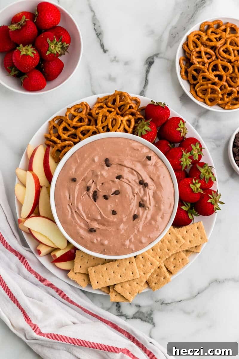 top-down view of the Brownie Batter Dip.