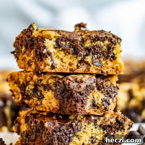 Brookie bars in stack.