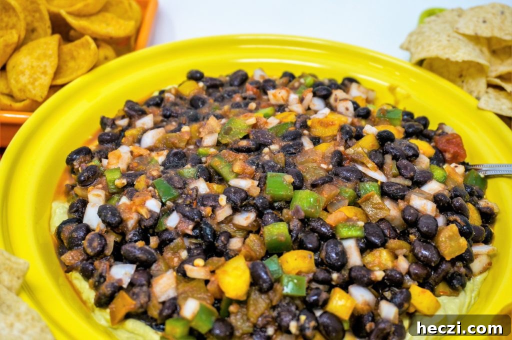 Texas Caviar Dip with Avocado Cream Cheese Twist 4 Texas Caviar Black Bean Dip