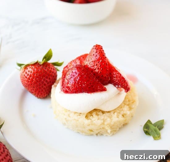Lemon-Strawberry Shortcake Recipe: Light Summer Dessert 4 Sliced strawberries with lemon shortcake