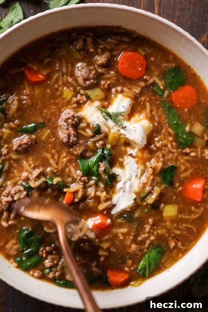 easy weeknight dinner soup recipe with beef