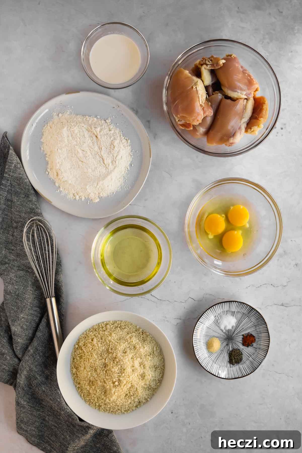Japanese Chicken Katsu Curry Recipe — Crispy Cutlet with Rich Curry 4 Chicken Katsu (Japanese Chicken Cutlet) ingredients.