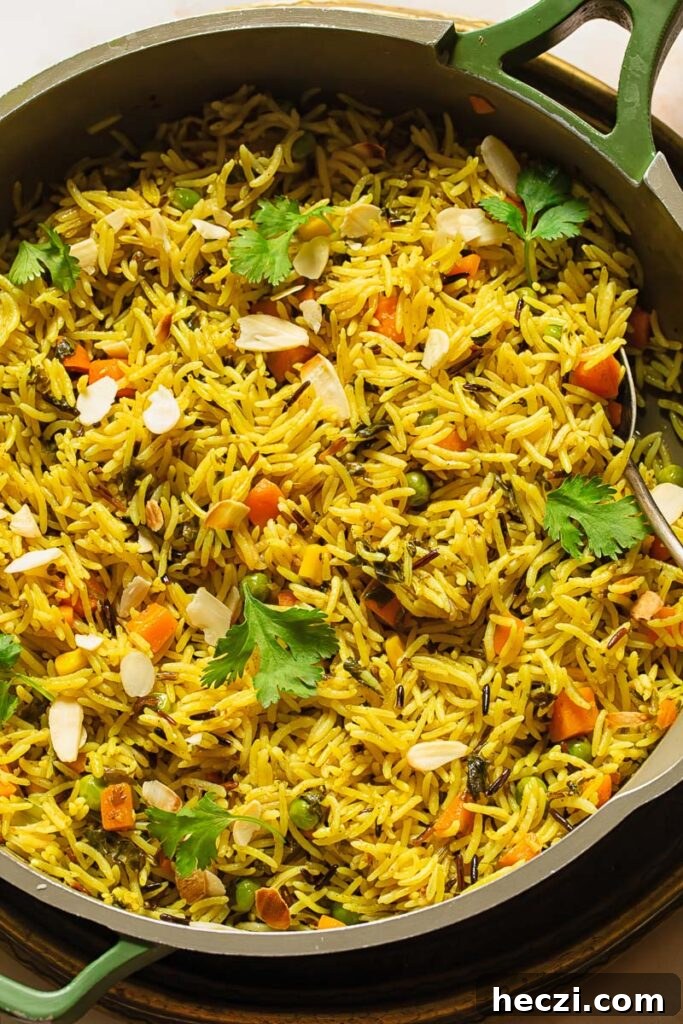 Basmati and Wild Rice Pilaf with Roasted Vegetables 2 Wild rice pilaf in a large pan