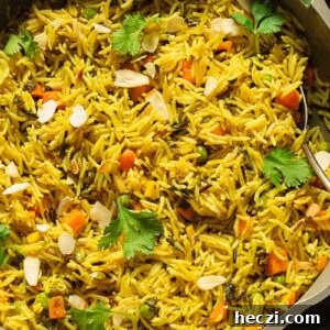 Basmati and Wild Rice Pilaf with Roasted Vegetables 5 Wild rice pilaf in a large pan