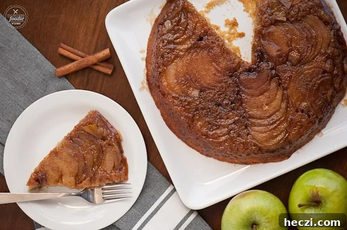 Caramel Apple Upside-Down Cake Recipe for Fall Gatherings 5 upside down cake made from apples and applesauce