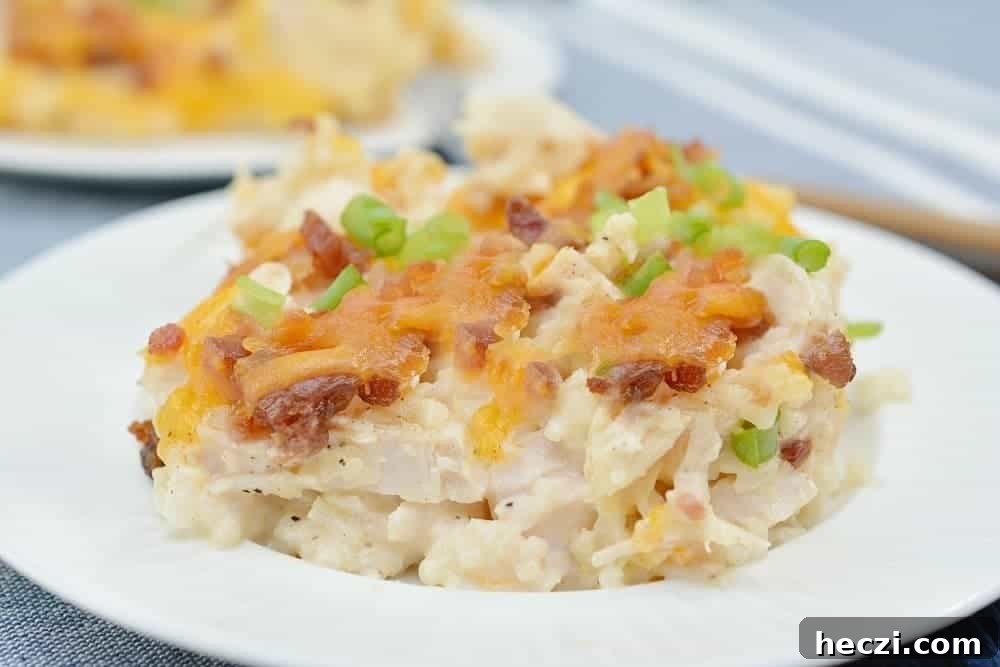 keto cauliflower casserole on a plate. 