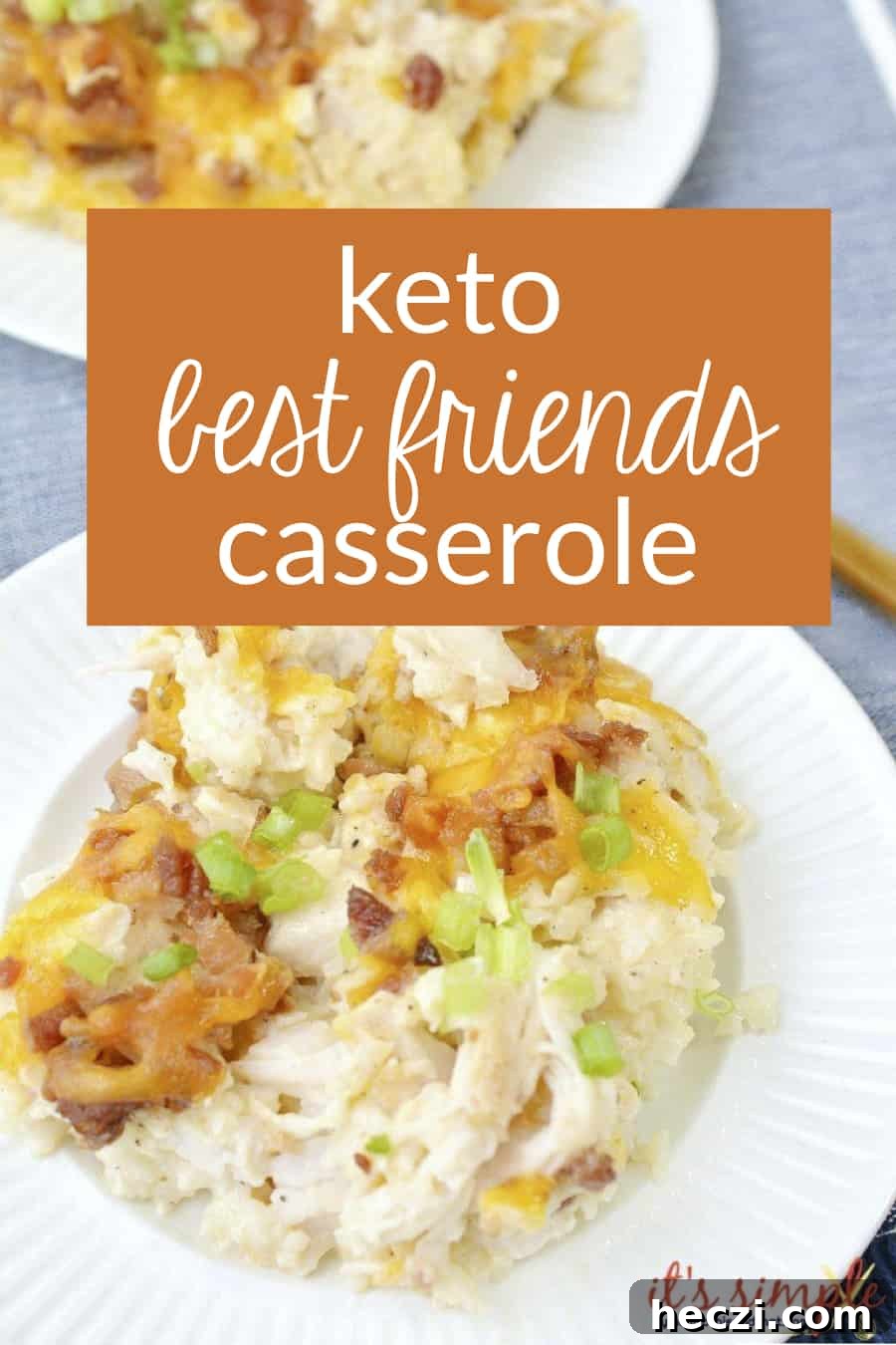 keto chicken bacon ranch casserole on plate. 