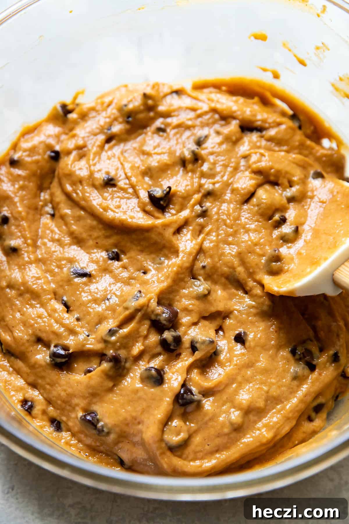 pumpkin chocolate chip muffin batter.