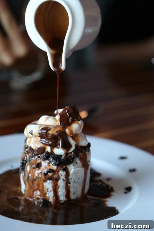 Top Restaurants on Cannery Row in Monterey, CA 6 chocolate syrup poured over sice cream dessert