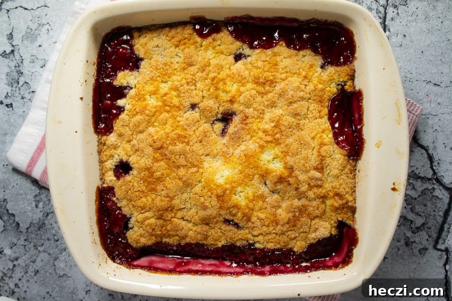 finished red wine cherry cobbler